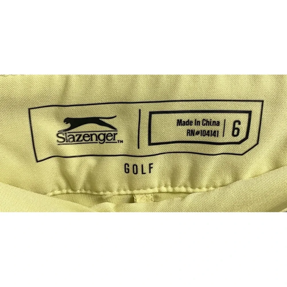 Slazenger Women's Golf/Tennis Skirt Skort Blue W/Yellow Trim‎ Sz. 6 EUC Side Zip